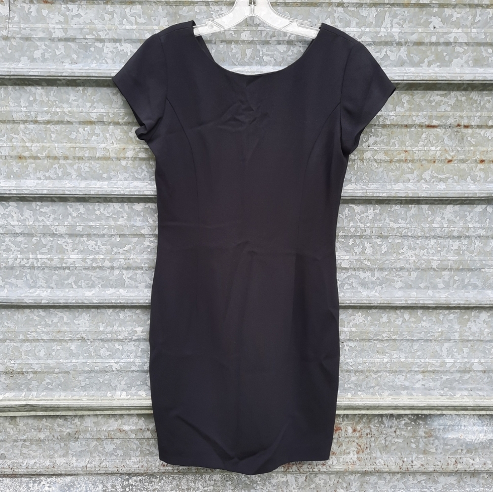 Black Silky Ann Taylor Sheath Dress - Picture 3 of 11